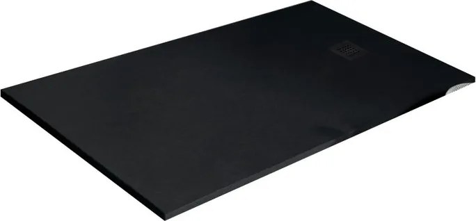 Piatto doccia in resina Strato nero L 140 x L 70 x H 2.8 cm opaco effetto pietra