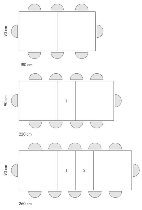 Tavolo FORTE DEI MARMI rovere rustico allungabile con base bianca 180×90 cm – 260×90 cm