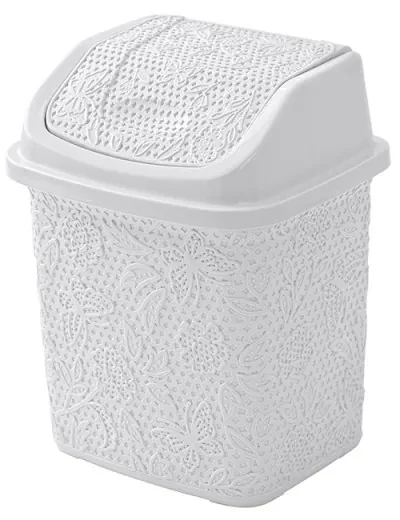 Pattumiera bagno rosa in plastica 4,2 lt con coperchio basculante Ring