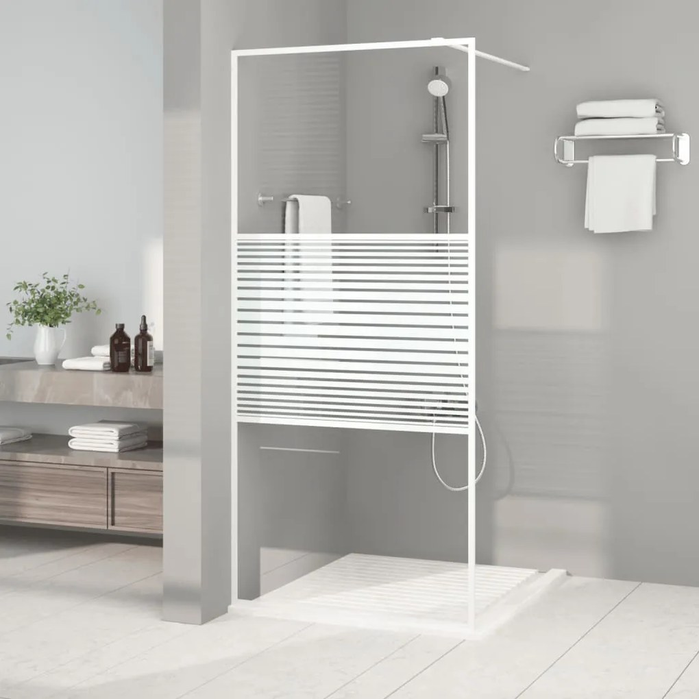 Parete Doccia Walk İn Bianca 90x195 Cm Vetro Trasparente Esg /
