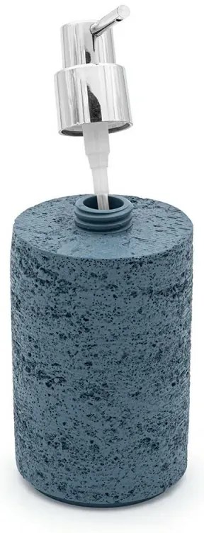 Dispenser sapone da appoggio turchese cobalto in resina effetto pietra Matera