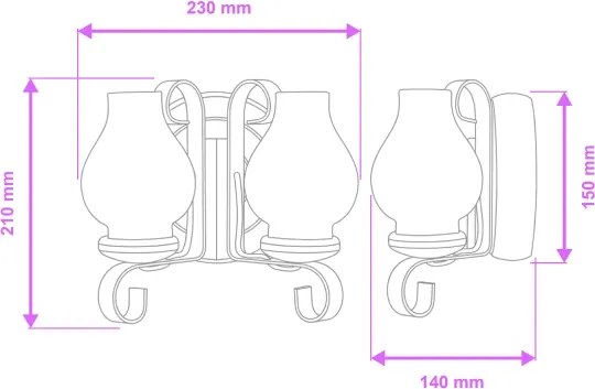 Brilagi - Applique ROATA APLICA 2xE14/40W/230V faggio/noce