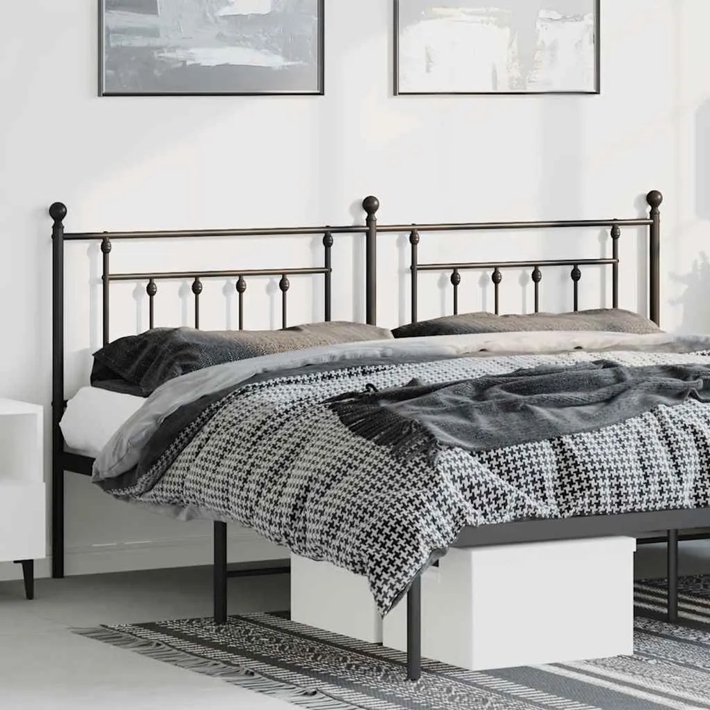 Testiera İn Metallo Nero 193 Cm /