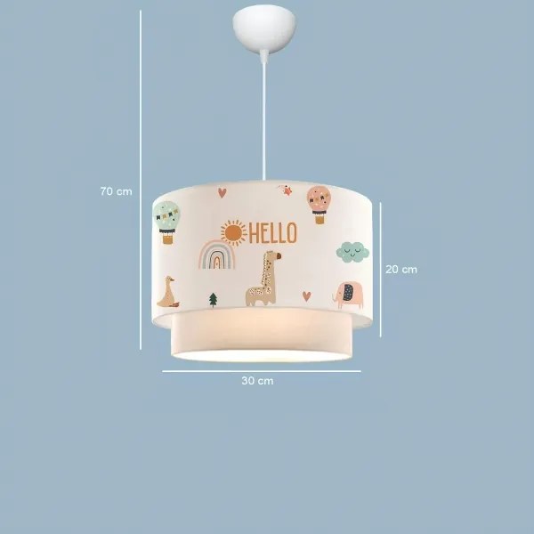 Lampadario per cameretta CANDY 1xE27/40W/230V bianco/multicolore