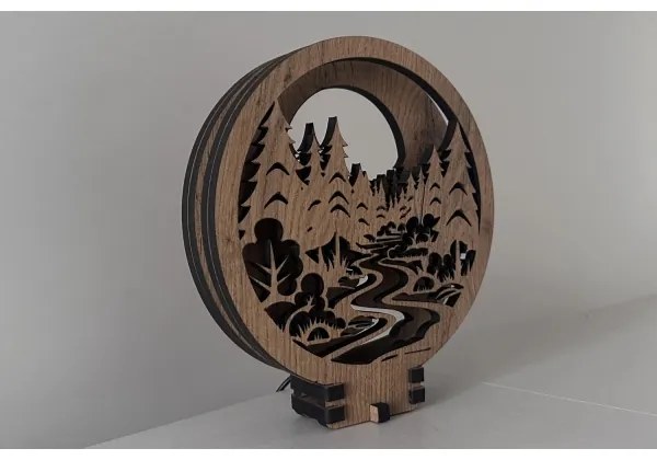 Li-Go 23580/DUB2 - Lampada decorativa da tavolo dimmerabile a LED/12W/230V 20x22 cm rovere/lucido