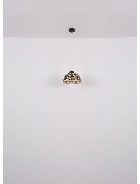 Globo 15767H1 - Lampadario a sospensione con filo COLLY 1xE27/15W/230V bambù