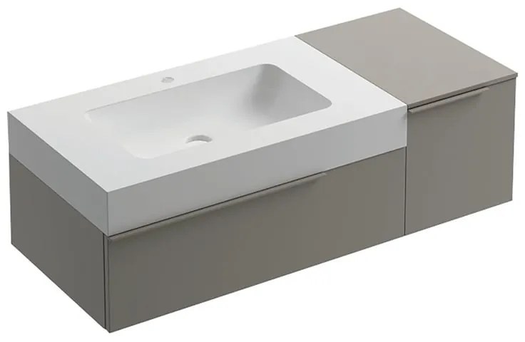 Mobile bagno con lavabo L 120 x H 36 x P 51 cm ghiaia per vasca a sinistra Gravel