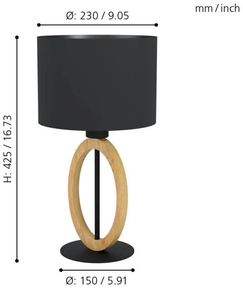Eglo 43569 - Lampada da tavolo BASILDON 1xE27/40W/230V
