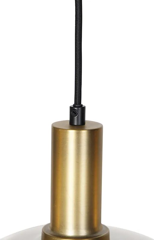 Lampada a sospensione di design nera con vetro oro e fumé 4 luci - Zuzanna