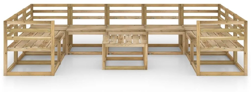 Set Divani da Giardino 10 pz in Legno di Pino Impregnato Verde