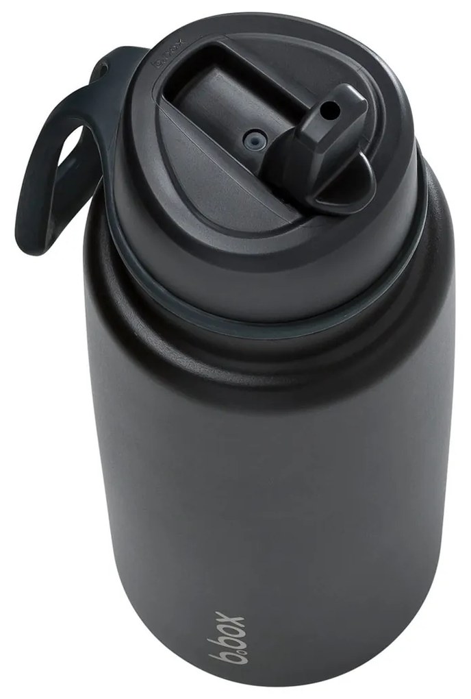 Bottiglia termica in acciaio inox con cannuccia 1l - nera