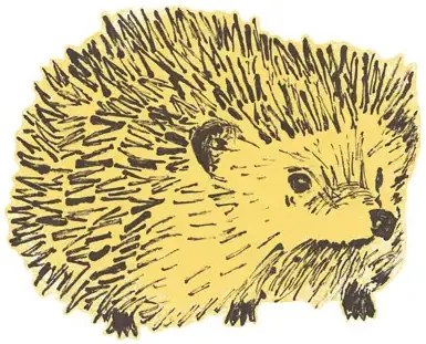 Sian Zeng Adesivo murale Hedgehog - Yellow