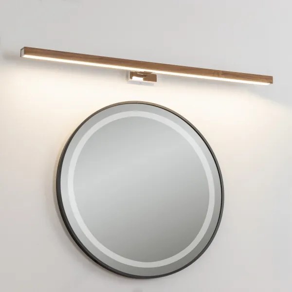 Brilagi-Illuminazione a LED per specchi da bagno WOODY MIRROR LED/15W/230V IP44 quercia/cromo