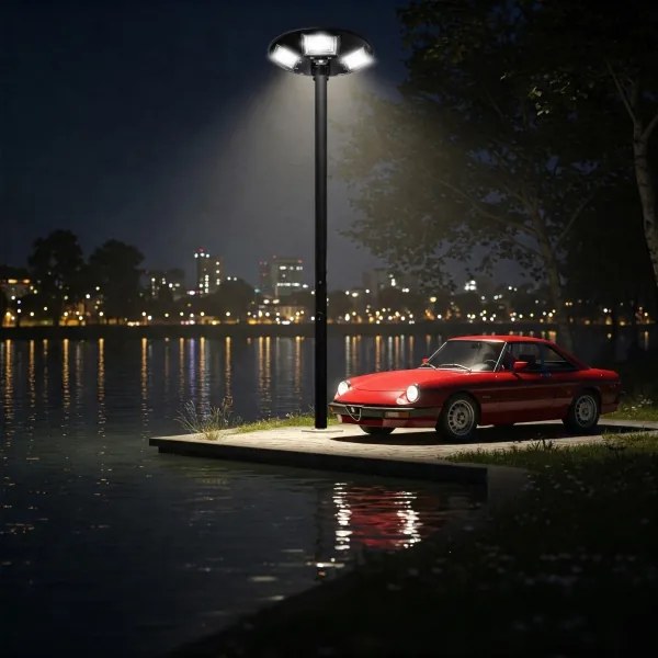Lampione solare stradale a LED con sensore LED/22W/6V 6500K IP65 nero + telecomando