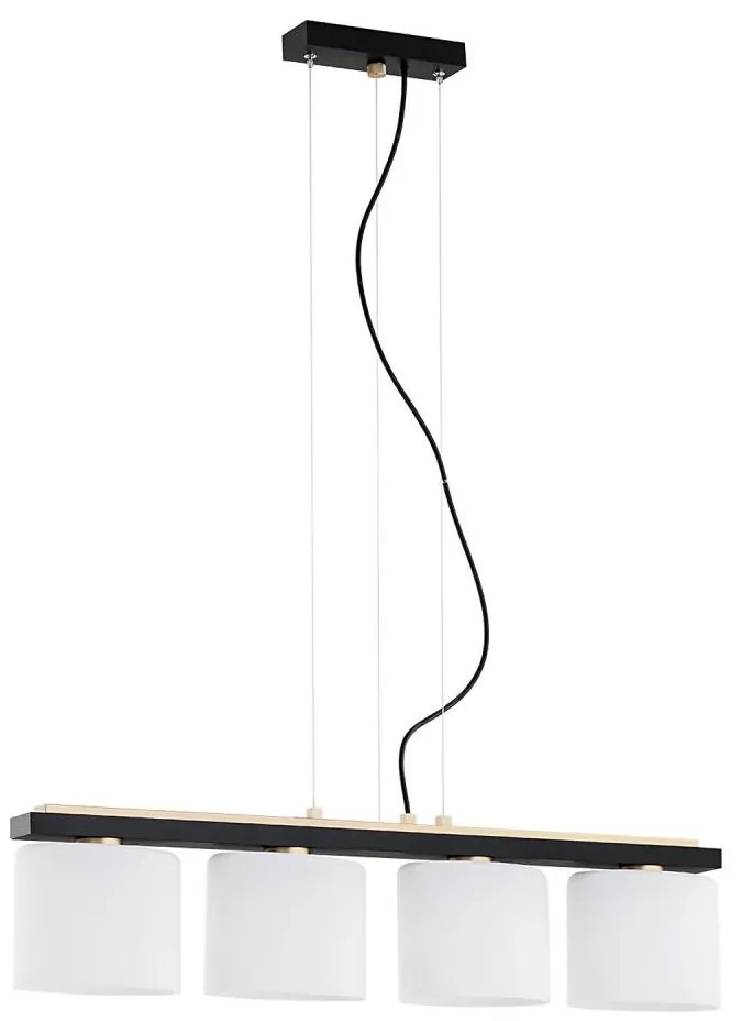 Argon 1814 - Lampadario a sospensione con filo CANOA 4xE27/15W/230V nero