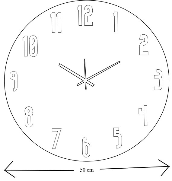 Orologio da parete tondo D50 in legno laminato TTE - NATURA