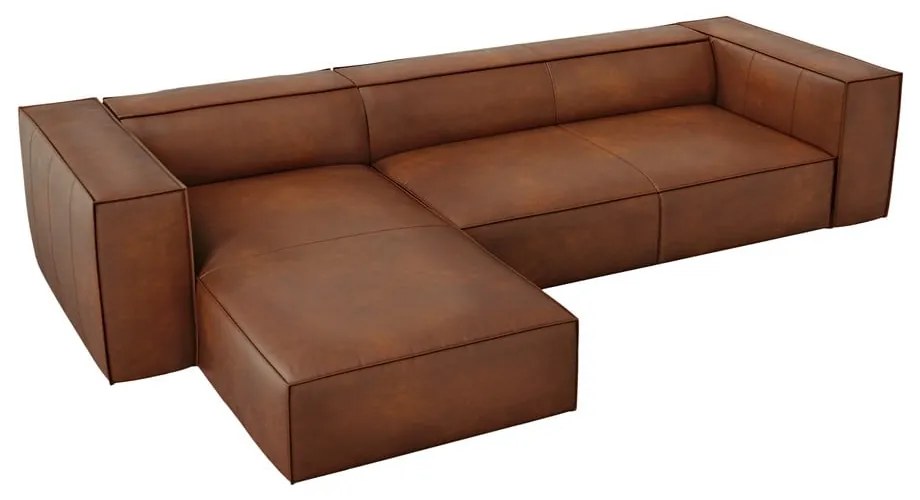Divano angolare in pelle marrone cognac (angolo sinistro) Madame - Windsor & Co Sofas