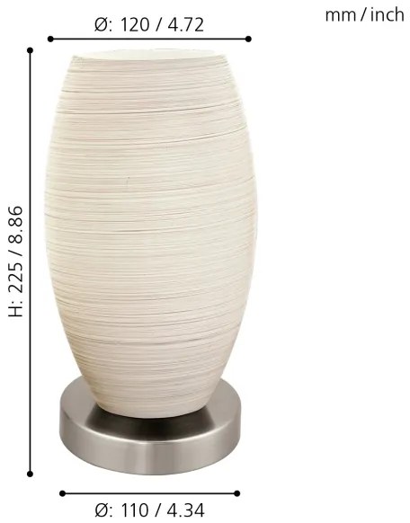 Eglo 97589 - Lampada da tavolo BATISTA 3 1xE27/40W/230V