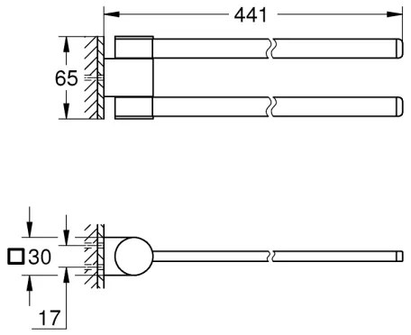 GROHE 41063000 - Porta asciugamani SELECTION 441 mm cromo lucido
