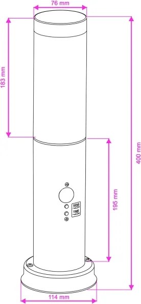 BRILAGI - Lampada da esterno con sensore NOVA 1xE27/15W/230V 40 cm IP44 nera