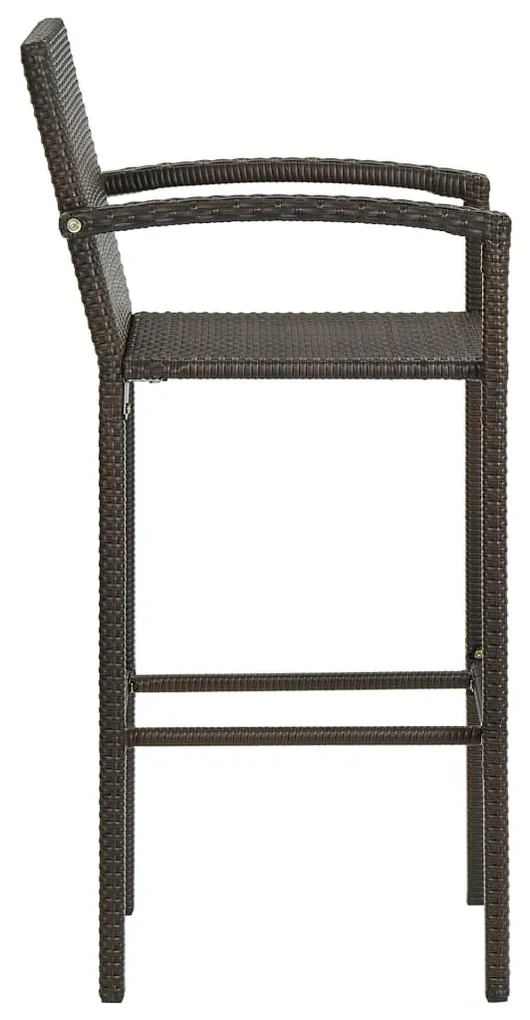 Sgabelli da bar 4 pz marroni in polyrattan