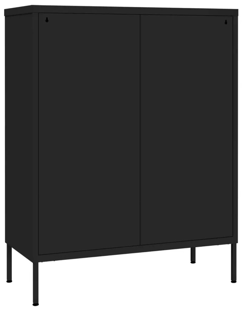 Cassettiera nera 80x35x101,5 cm in acciaio