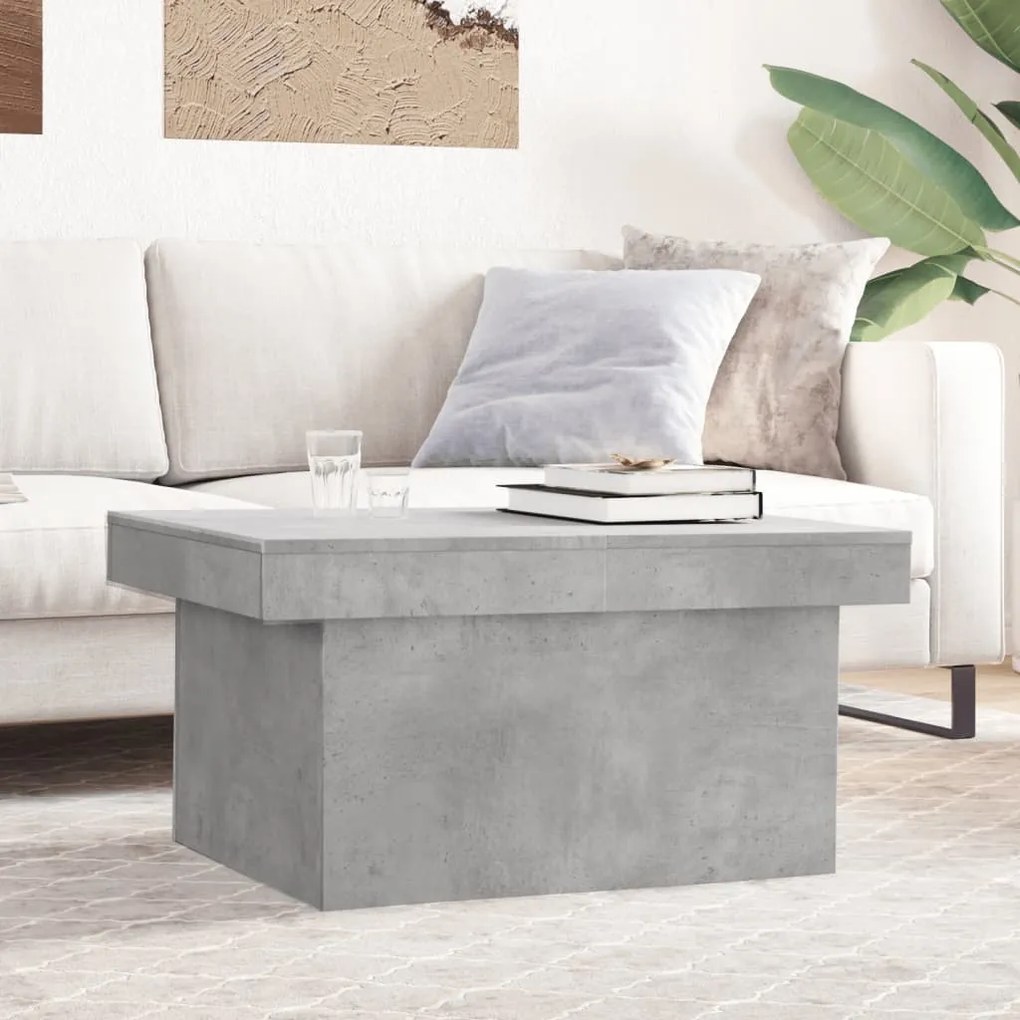 Tavolino salotto grigio cemento 80x55x40 cm legno multistrato