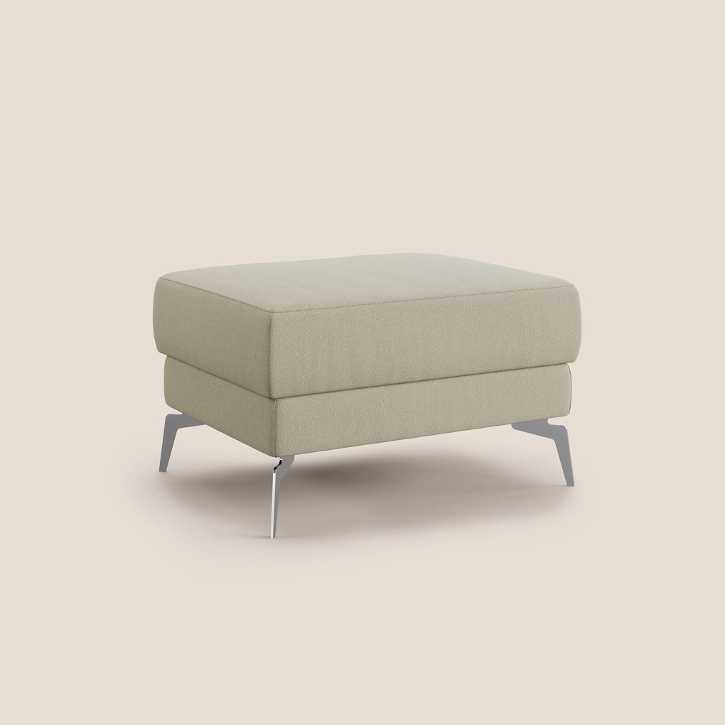 Star Pouf con piedini alti in tessuto smacchiabile T05 panna