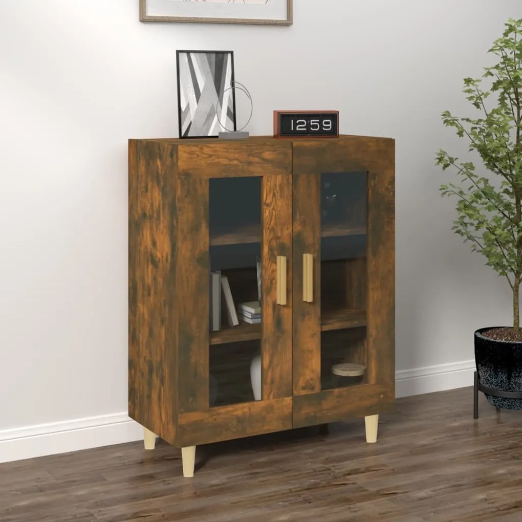 Credenza Rovere Fumo 69,5x34x90 Cm İn Legno Multistrato /