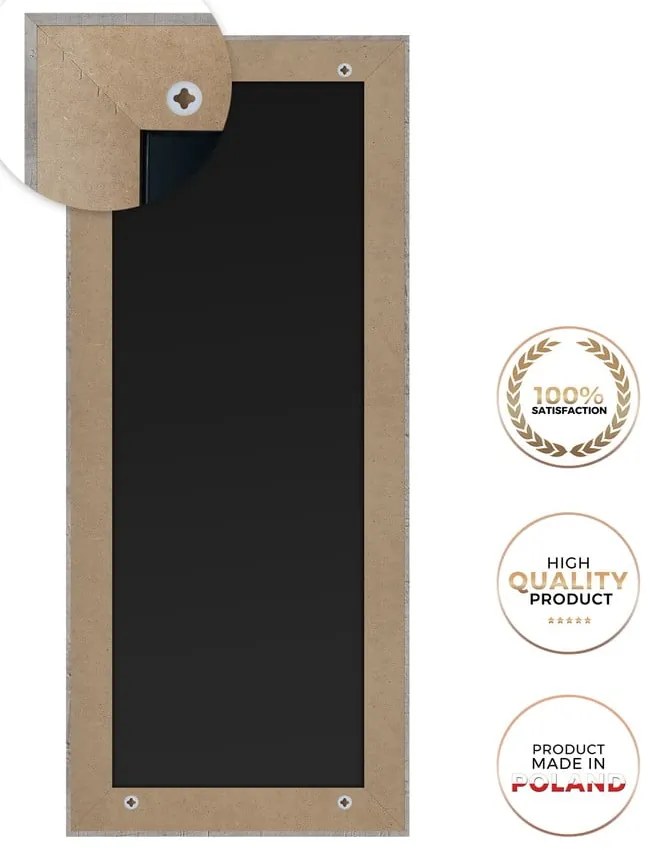 Specchio da parete con cornice nera, 47 x 147 cm Paris - Styler