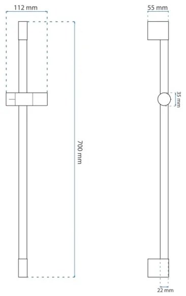 REA-P5981 - Supporto per doccetta a mano 70 cm, oro