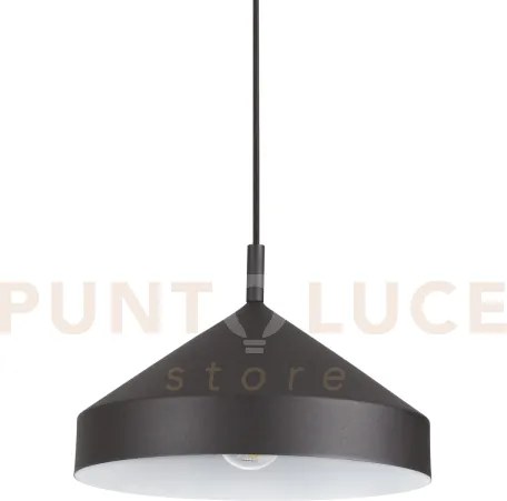 Yurta lampadario sospeso 1 luce attacco e27 nero 30cm in metallo