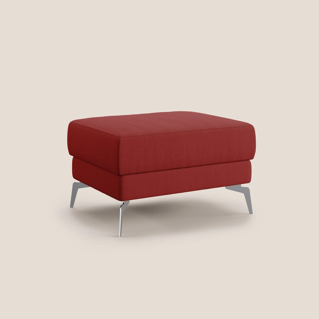 Star Pouf con piedini alti in tessuto smacchiabile T05 rosso