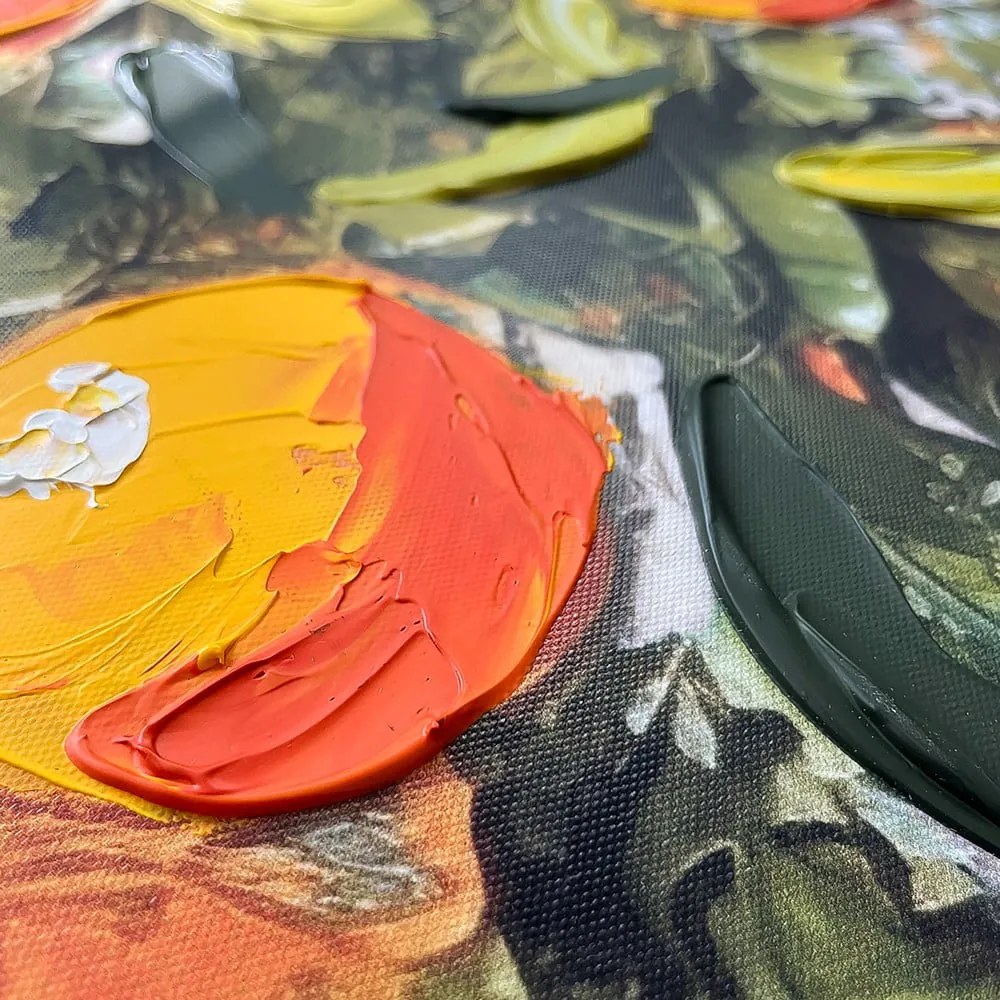 Quadro con elementi dipinti a mano 70x100 cm Oranges – Styler