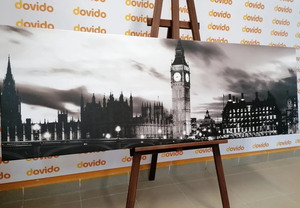 Quadro su tela – Big Ben a Londra in bianco e nero