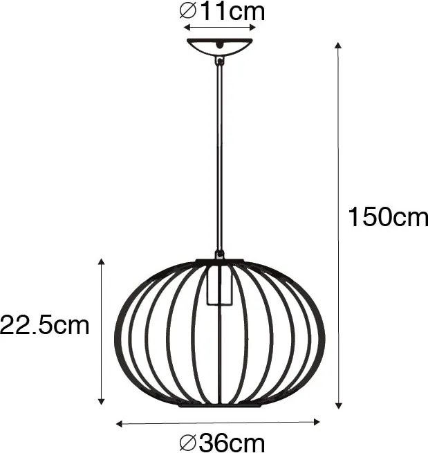 Lampada a sospensione industriale nera - Margarita