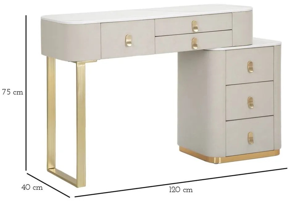 Consolle in beige-oro 40x120 cm Beauty - Mauro Ferretti