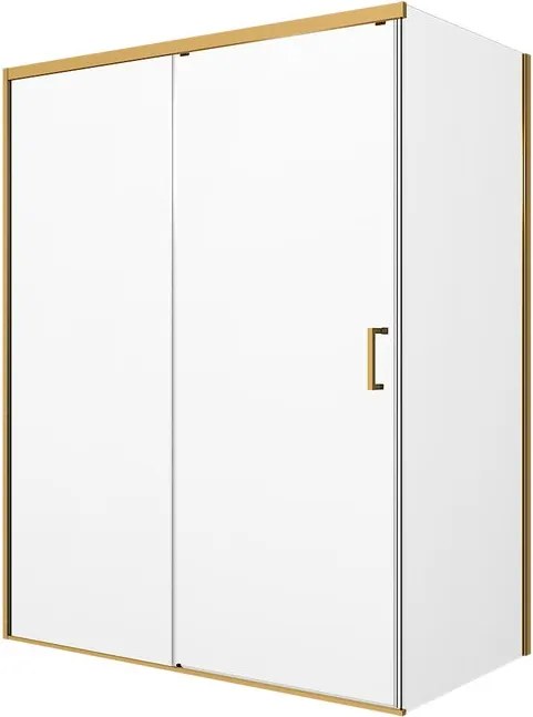 Porta doccia scorrevole L 158-159.5 cm x H 200 cm per nicchia in vetro trasparente SP. 6 mm, profilo dorato, serie Jazz