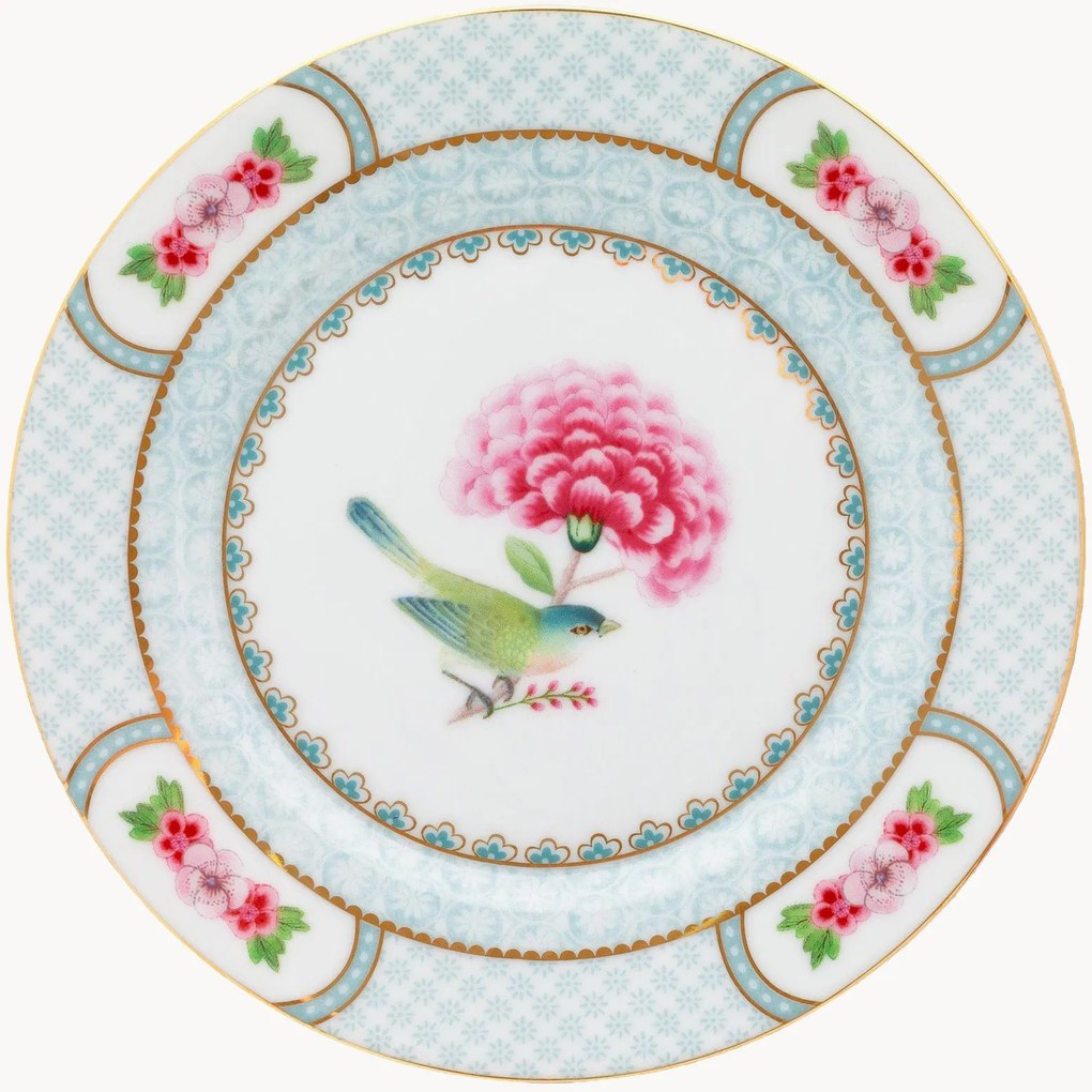 Set di 6 piatti da dessert in porcellana Blushing Birds