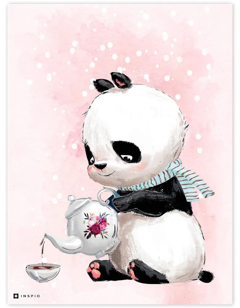 Quadro con il panda in rosa | Inspio