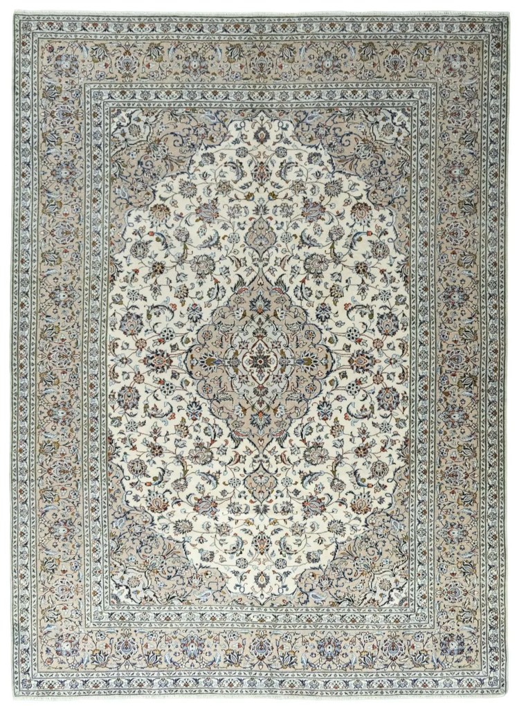 Kashan Tappeto 340 x 250 Beige (Iran) Annodato A Mano