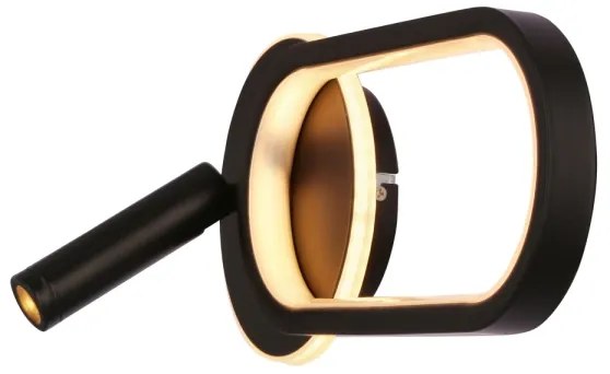 Applique a LED MONET LED/13W/230V + LED/2W 3000/4000/6000K nero