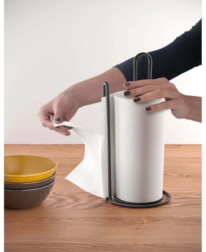 Porta asciugamani da cucina nero My Roll Lava Myroll - Metaltex