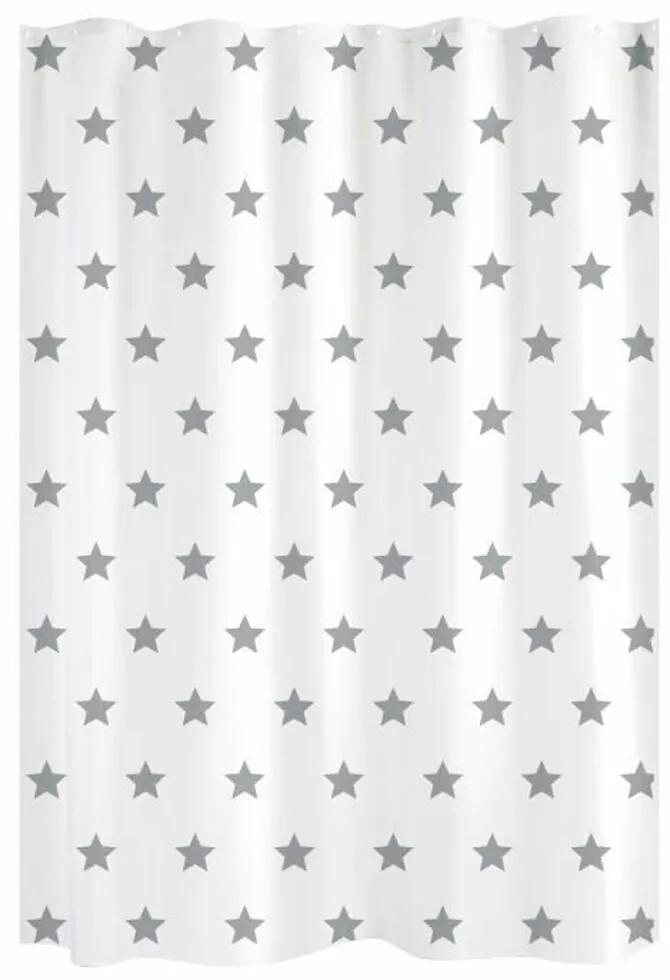 Tenda da Doccia Gelco Stelle Grigio Poliestere Bianco 180 x 200 cm