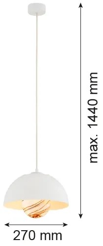 Argon 8443 - Lampadario a sospensione con filo PIAVA 1xE14/7W/230V alabastro bianco