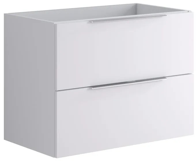 Mobile da bagno sospeso sotto lavabo L 79.5 x H 60 x P 45.5 cm bianco opaco, 2 cassetti VISOBATH Brera