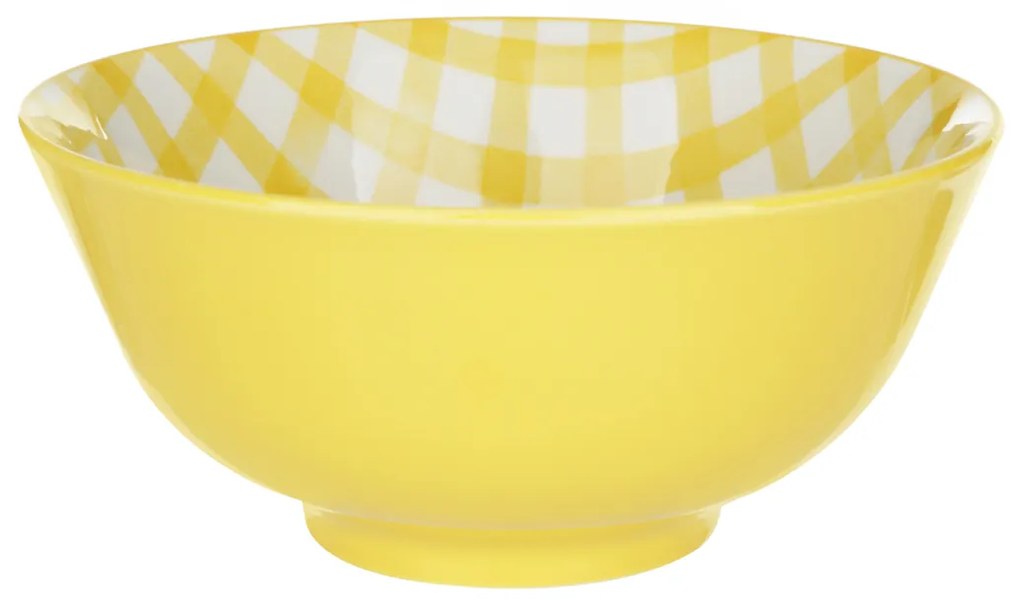 Insalatiera quadretti 15 cm giallo Vichy