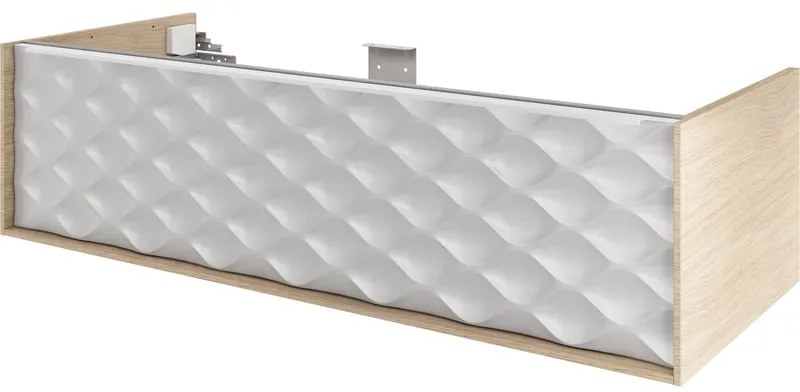 Mobile da bagno sospeso sotto lavabo L 120 x H 32 x P 48 cm beige laccato lucido, 1 cassetto SENSEA Neo