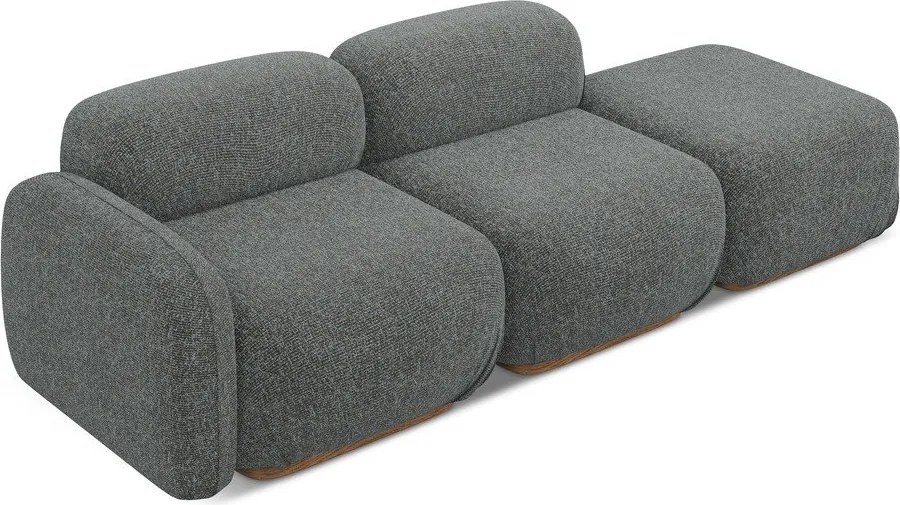 Chaise lounge componibile grigia (con penisola a sinistra) Ailani – Makamii