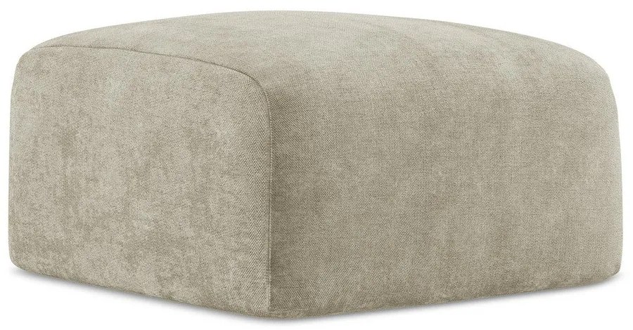 Poggiapiedi beige con rivestimento in ciniglia Leila – Makamii